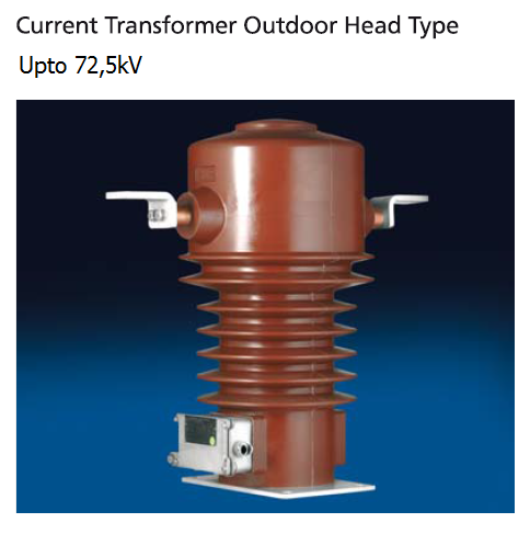 CT outdoor head type upto 72.5kV. Famous for static var compensation system from Germany installed in Steel Plants.